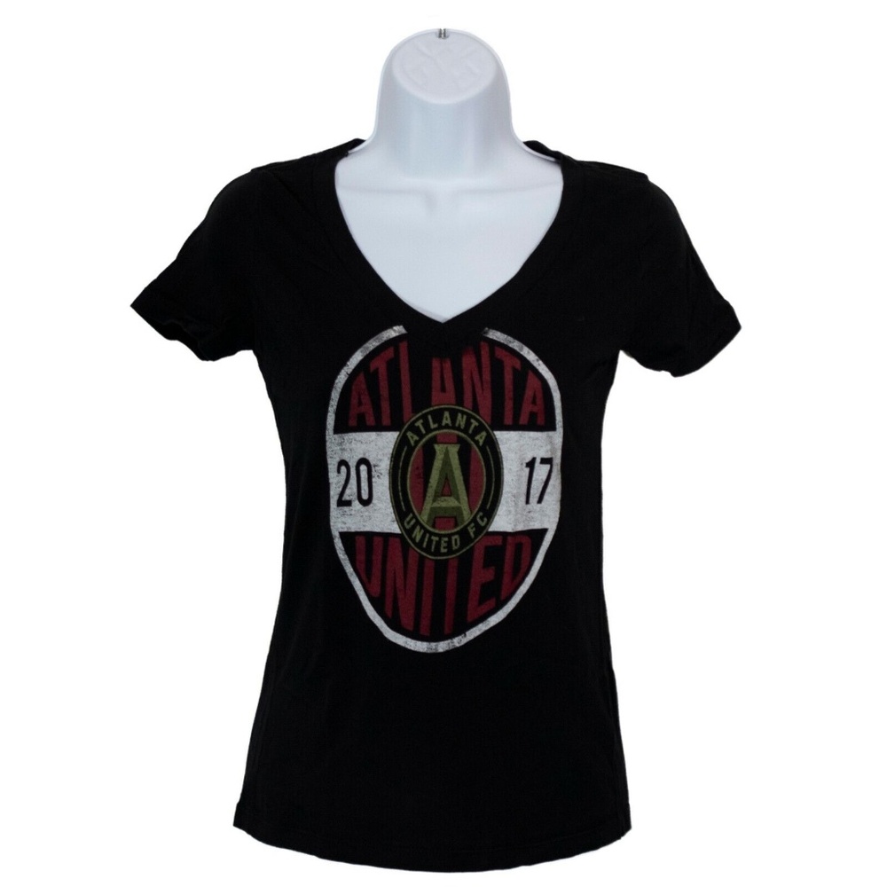 Atlanta United FC 2017 Majestic Womens Shirt Black Size S Small V-Neck